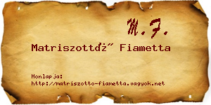Matriszottó Fiametta névjegykártya